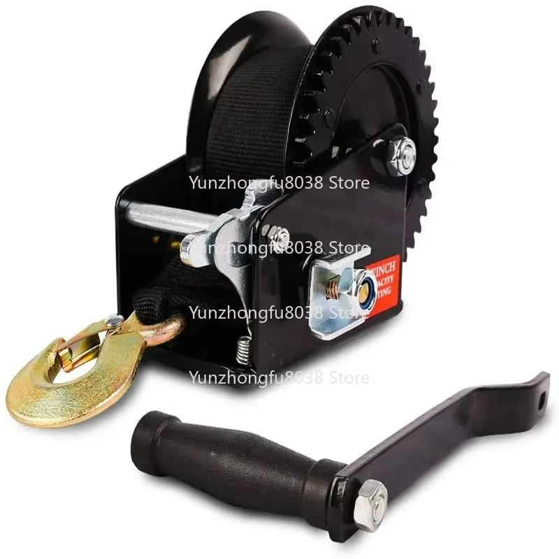 3500Lbs Heavy Duty Boat Trailer Winch with Manual Handle, Marine Rope Winch for Boat Towing