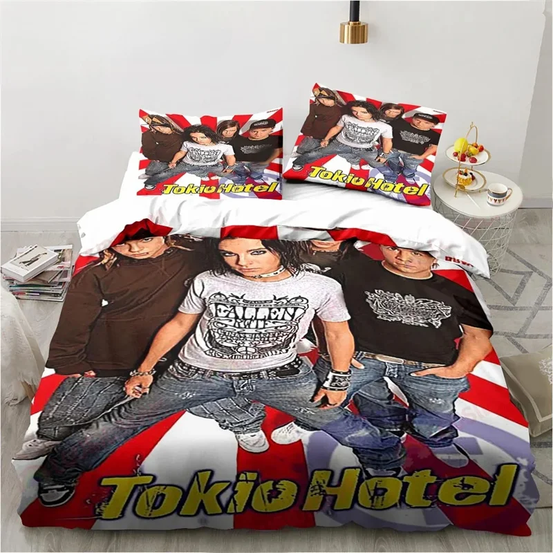 3D Print Tokio Hotel Bedding Set,Duvet Cover Comforter Bed Set Quilt Cover Pillowcase,King Queen Twin Size Boys Girls Adults