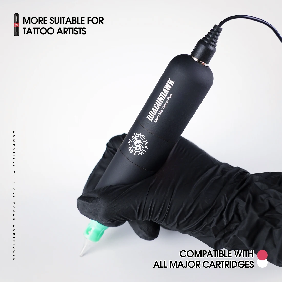 Dragonhawk Tattoo Machine PMU Pen 3.5mm Stroke 154g Slim Lightweight RCA Interface for Beginners & Tattoo Studio Artists