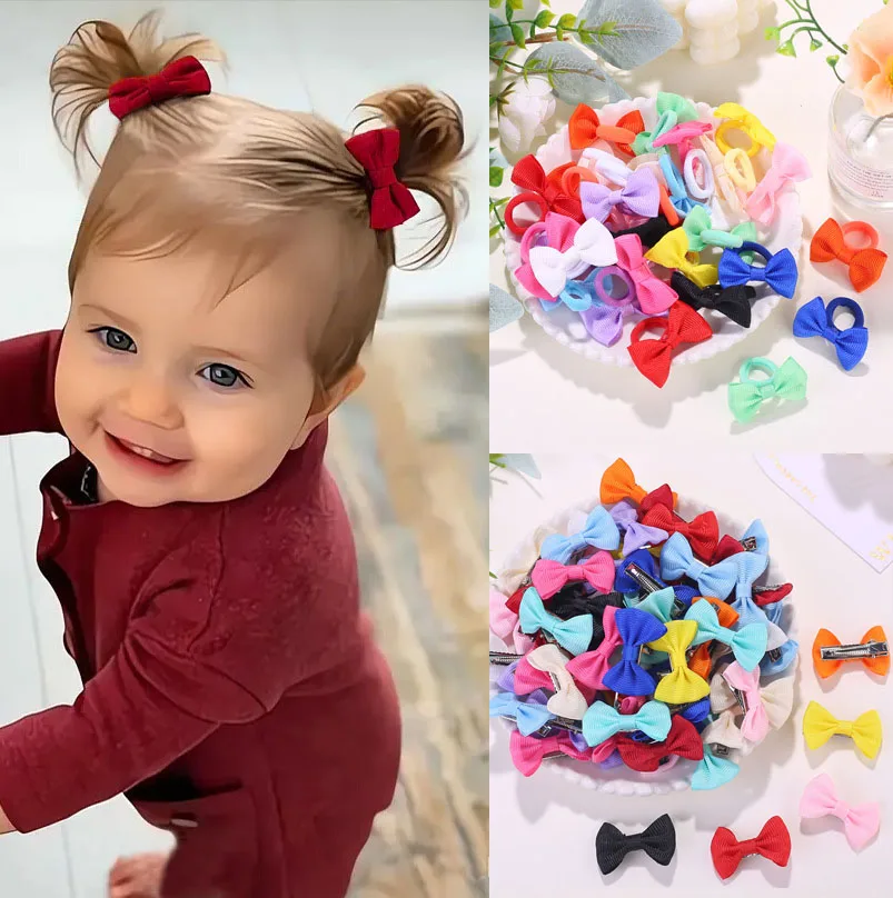 10/20/30Pcs/set Cute Bow Elastic Non-slip Hair Ties Suitable for All Occasions Festive Photography Fun Soft Hair Accessories