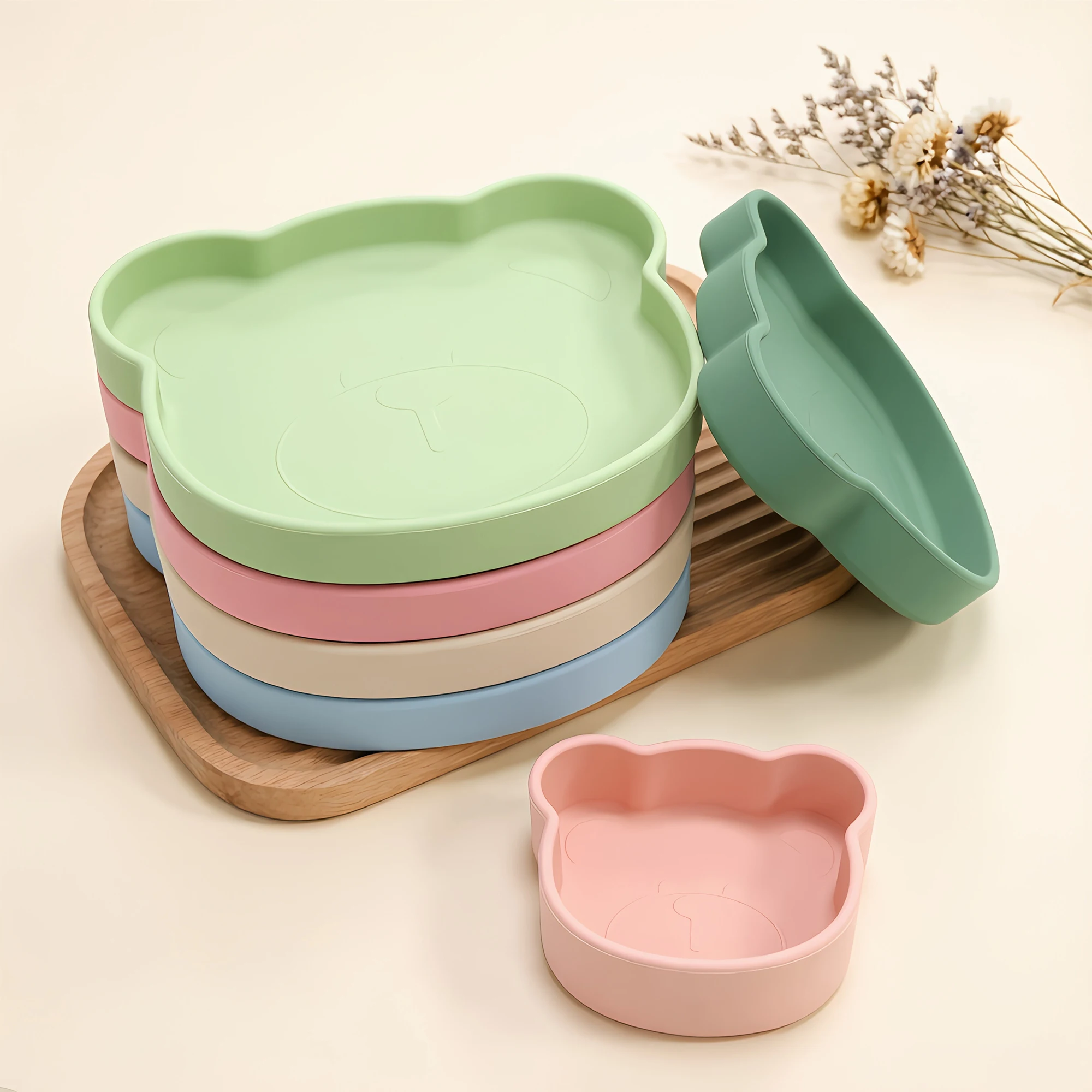 Baby Food Chart - Piring Silikon Kartun untuk Balita Desain
