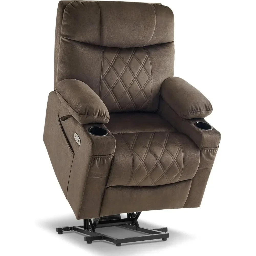 Dual Motor Power Lift Recliner Chair Sofa with Massage and Dual Heating, Adjustable Headrest for Elderly People Petite,USB Ports