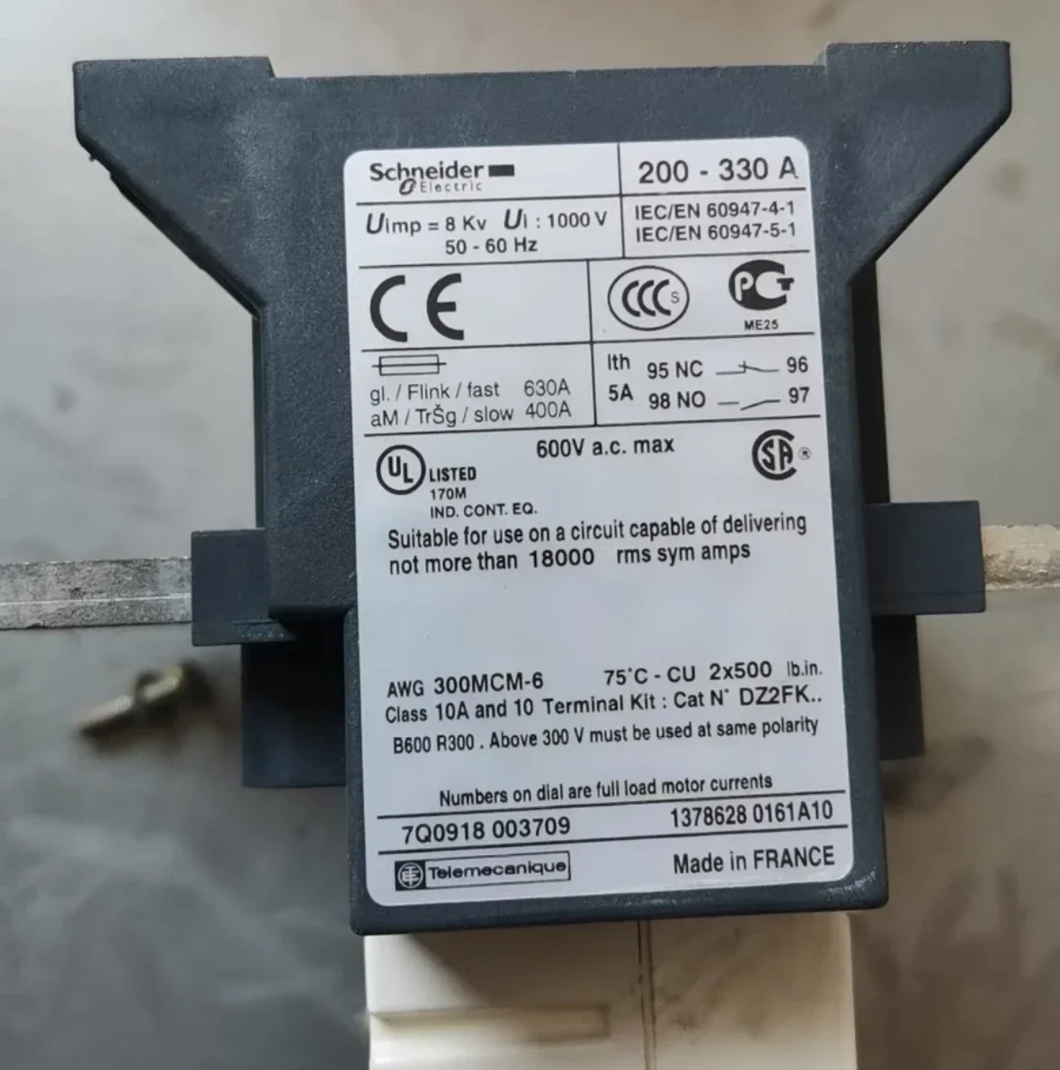 Used LR9F7375 thermal overload relay