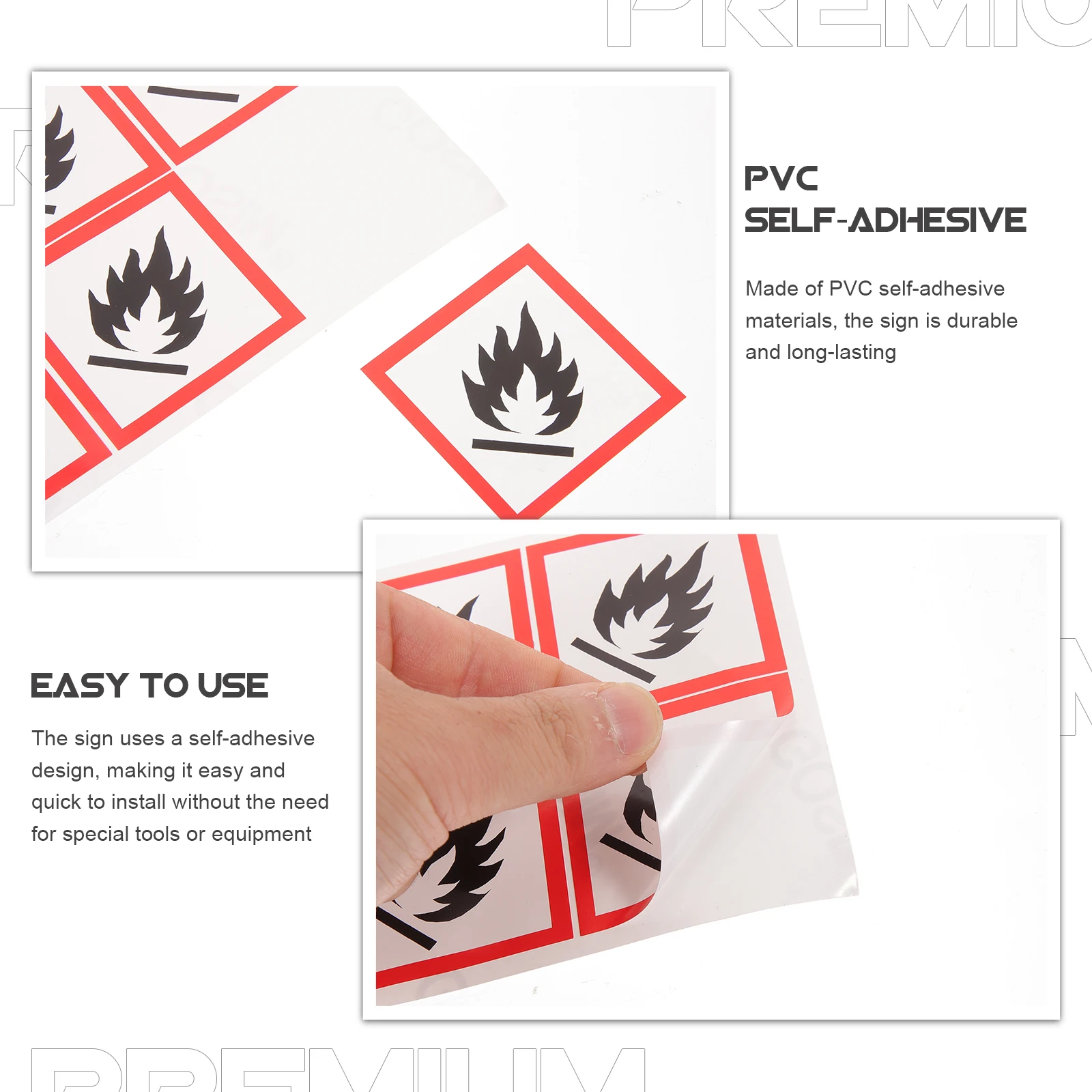 

10pcs Product Warning Sign Stickers 5x5cm PVC Self Adhesive Chemical Safety Labels For Liquid Caution Signs