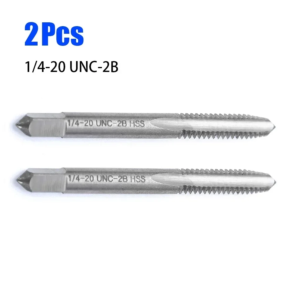 2pcs/set 1/4-20 UNC-2B Right Hand Taps HSS Straight Flute Thread Drill Screw Tap Screw Thread Tap Threading Tool Screw Tap