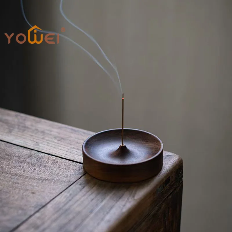 Latest Solid Wood Incense Holder Handmade For Meditation & Home Decor Natural Grain No Power Needed Spiritual Holiday Gift