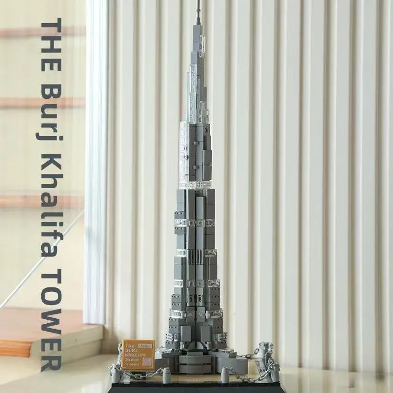 Bloques de Construcción de Juguete Edición Coleccionista Burj Khalifa de Dubái, Escena Urbana, Wangge 4222, Set de Regalo