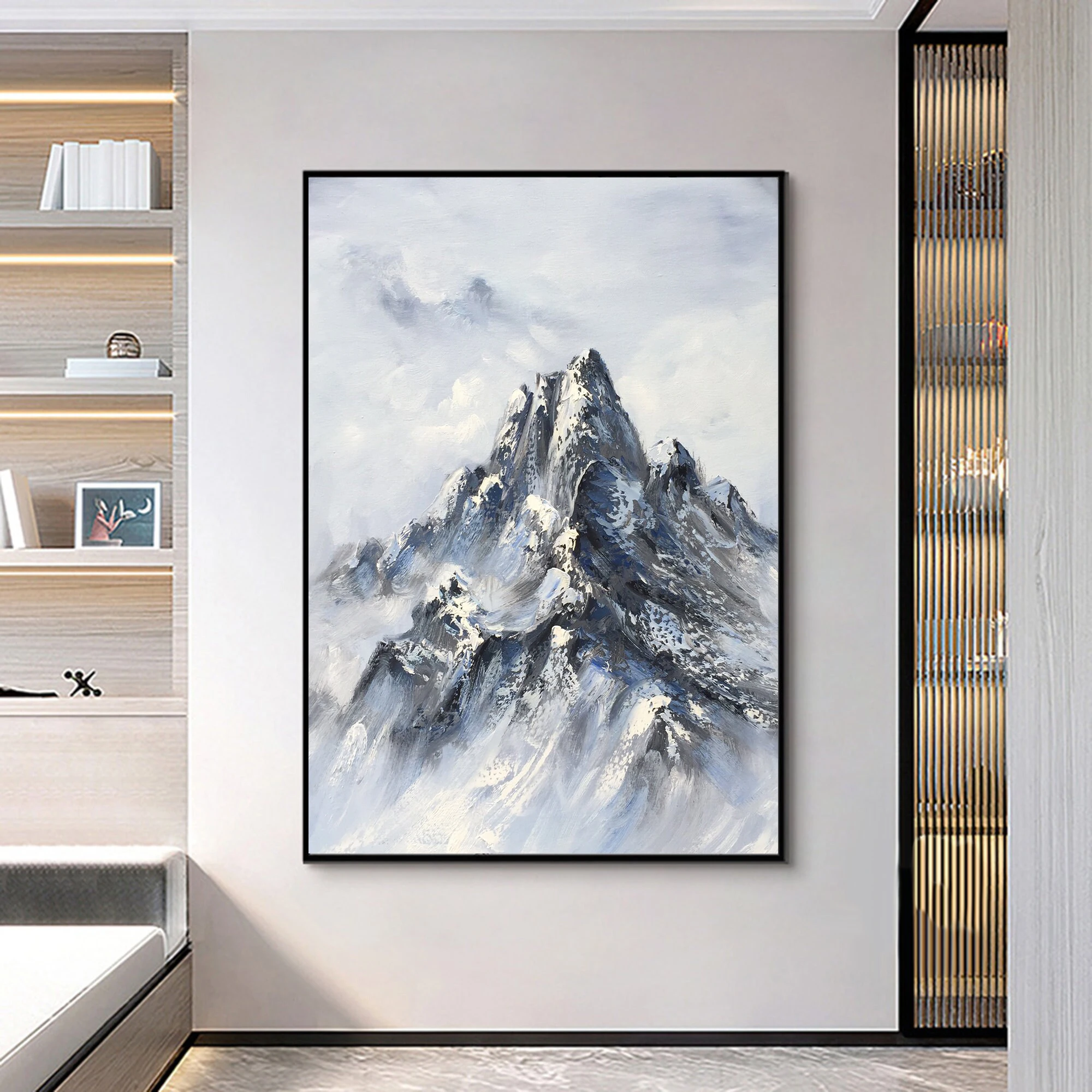 

Winter Snow Mountain Paintings Large Landscape Painting Abstract Painting Winter Snow Landscape Paintings Living Room Home Decor