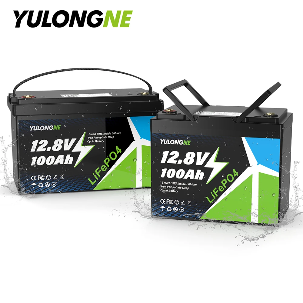 YULONGNE 12.8V 100Ah LiFePO4 Battery, 1280Wh Lithium Iron Phosphate with Built-in Smart BMS, 8000+ Deep Cycles, for RV, Camper, Off-Grid Solar Power