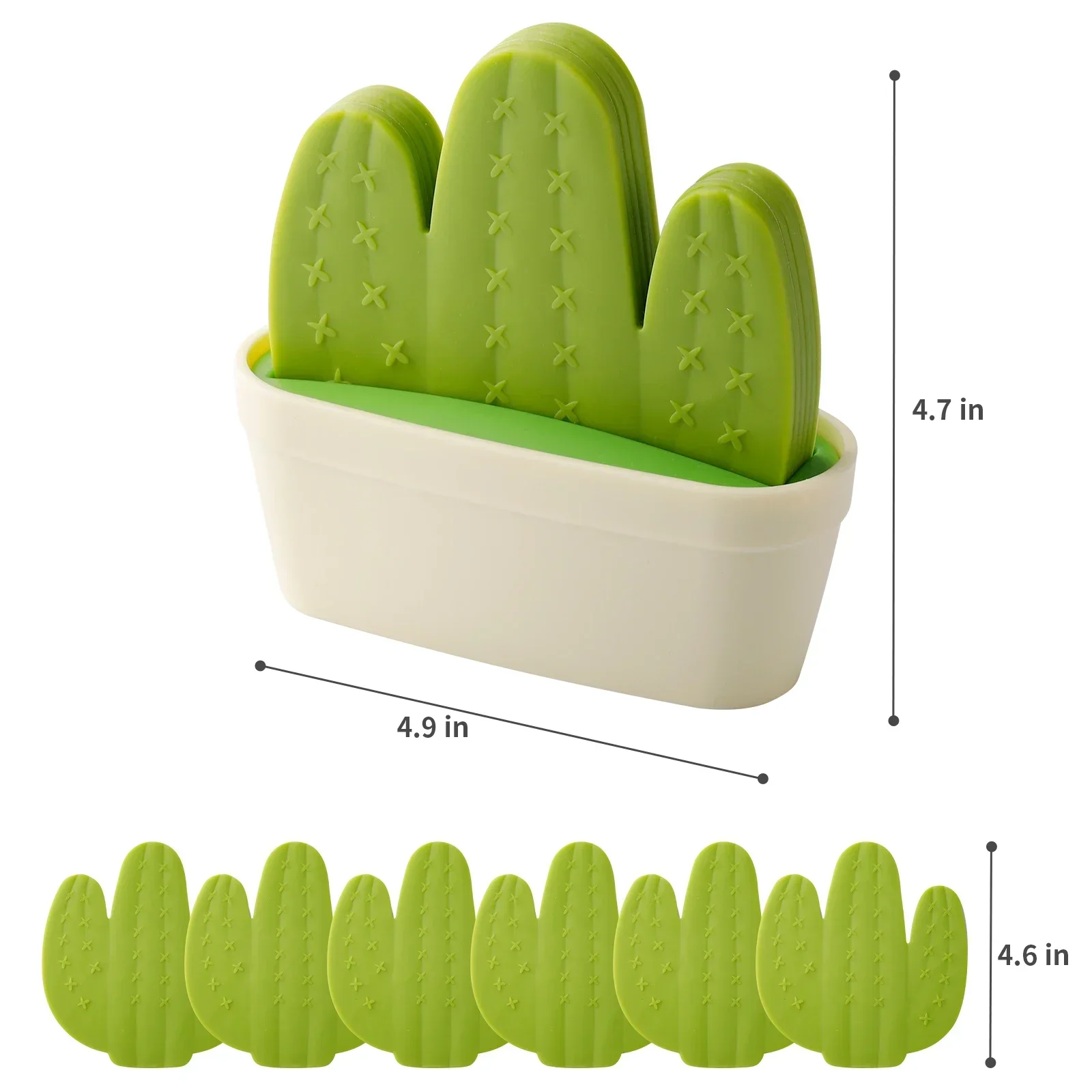 6 PCS Cactus Coaster Set with Flowerpot Holder Creative Maple Leaf Pad Novelty Cup Mat for Drinks Bar Home Decor Coffee Table