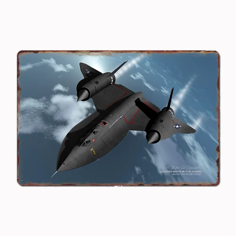 

Lockheed Martin SR-71 Blackbird Poster Metal Sign Bar Interior Bedroom Wall Vintage Home Decor Room Decoration