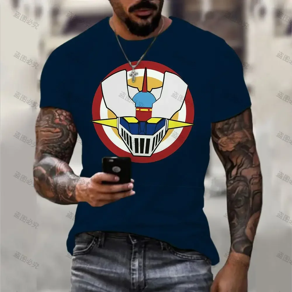 Men\'s T-Shirt Y2k Tops T-shirts High Quality Mazinger Z Harajuku HD Print Clothes Anime Essentials Streetwear Leisure 6XL 2023