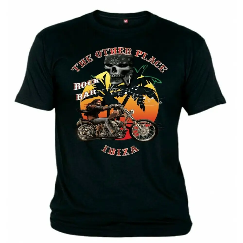 

Men's Fashion T-shirt Street Rock Summer Party 2025 Summer Men Tshirt Casual Wear Skull Motorcycle Print Breathable Cotton Top