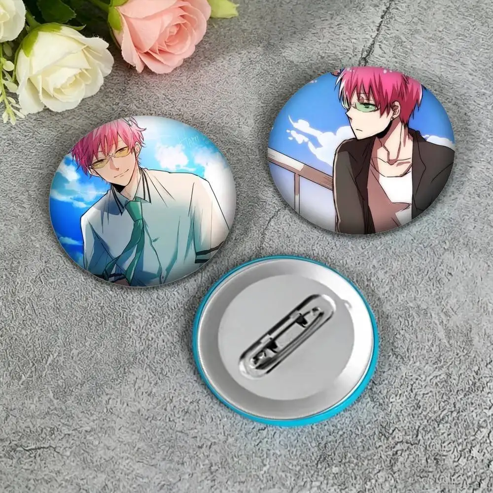 Anime S-Saiki K 25 32 44 58 75mm Badges Personalized Round Brooches Pins Accessory Gift