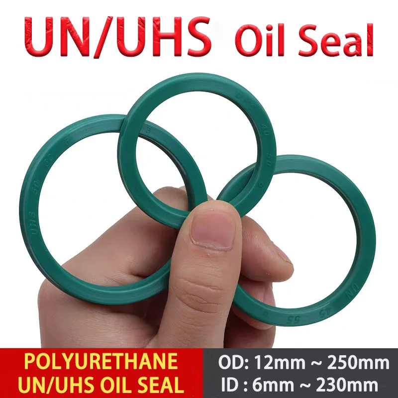 

UN/UHS Polyurethane PU Radial Shaft Piston Rod U/Y Lip Ring Gasket Hydraulic Oil Seal ID 6-230mm OD 12-250mm Thickness 5mm-16mm