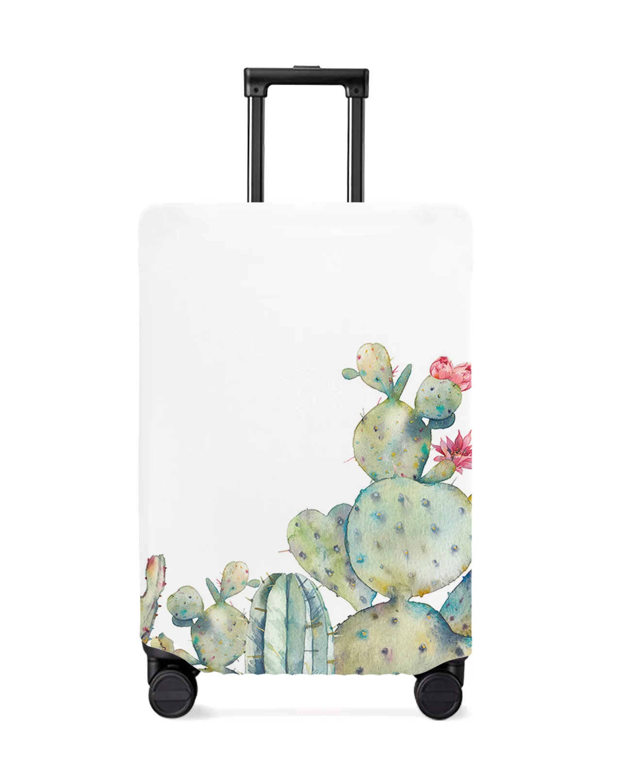 

Cactus Tropical Plant White Travel Luggage Protective Cover for Travel Accessories Suitcase Elastic Dust Case Protect Sleeve