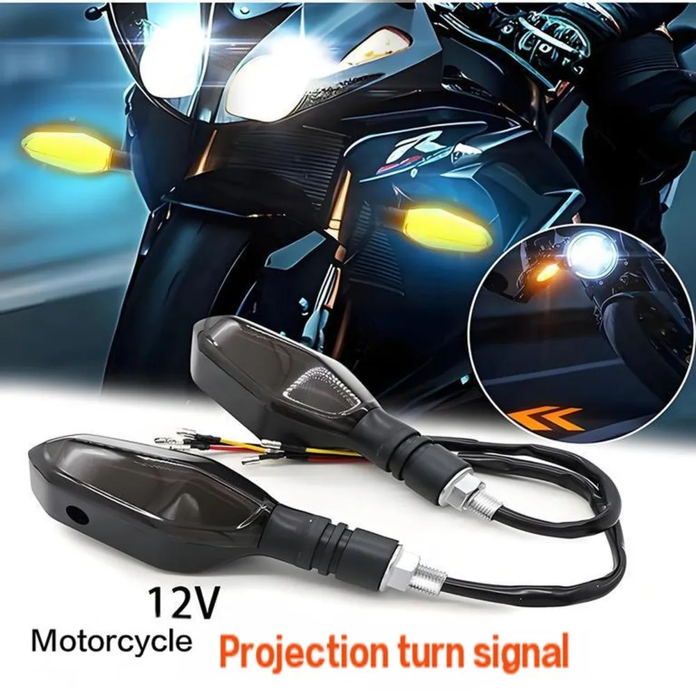 

2 шт. светодиодный указатель поворота мотоцикла, проекционные фонари RGB со стрелкой для вождения мотоцикла, указатель поворота 2-в-1, функциональные задние фонари.