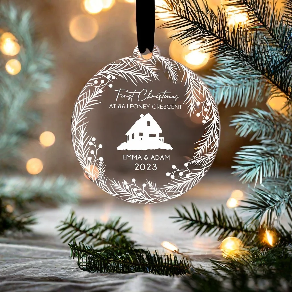 First Christmas New Home Gift Bauble, Personalised In Our First Home Christmas Ornament, First Christmas New House Decoration