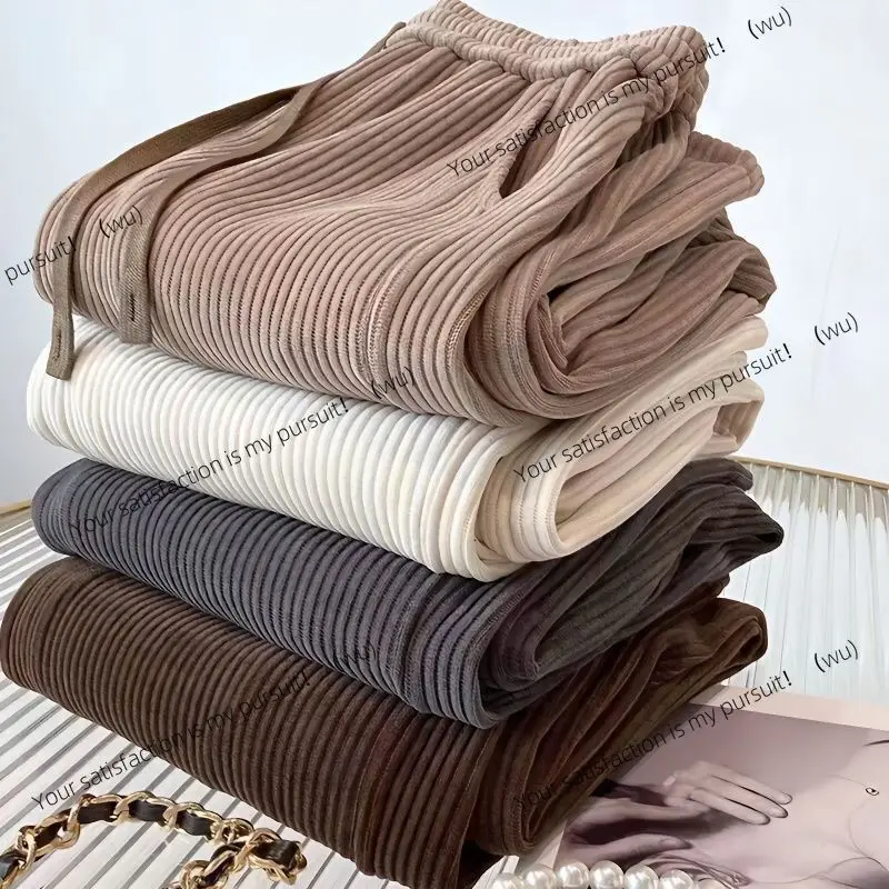 

Узкая версия широких брюк, женские осенне-зимние бархатные взрывные брюки для высоких видов спорта и отдыха, прямые брюки