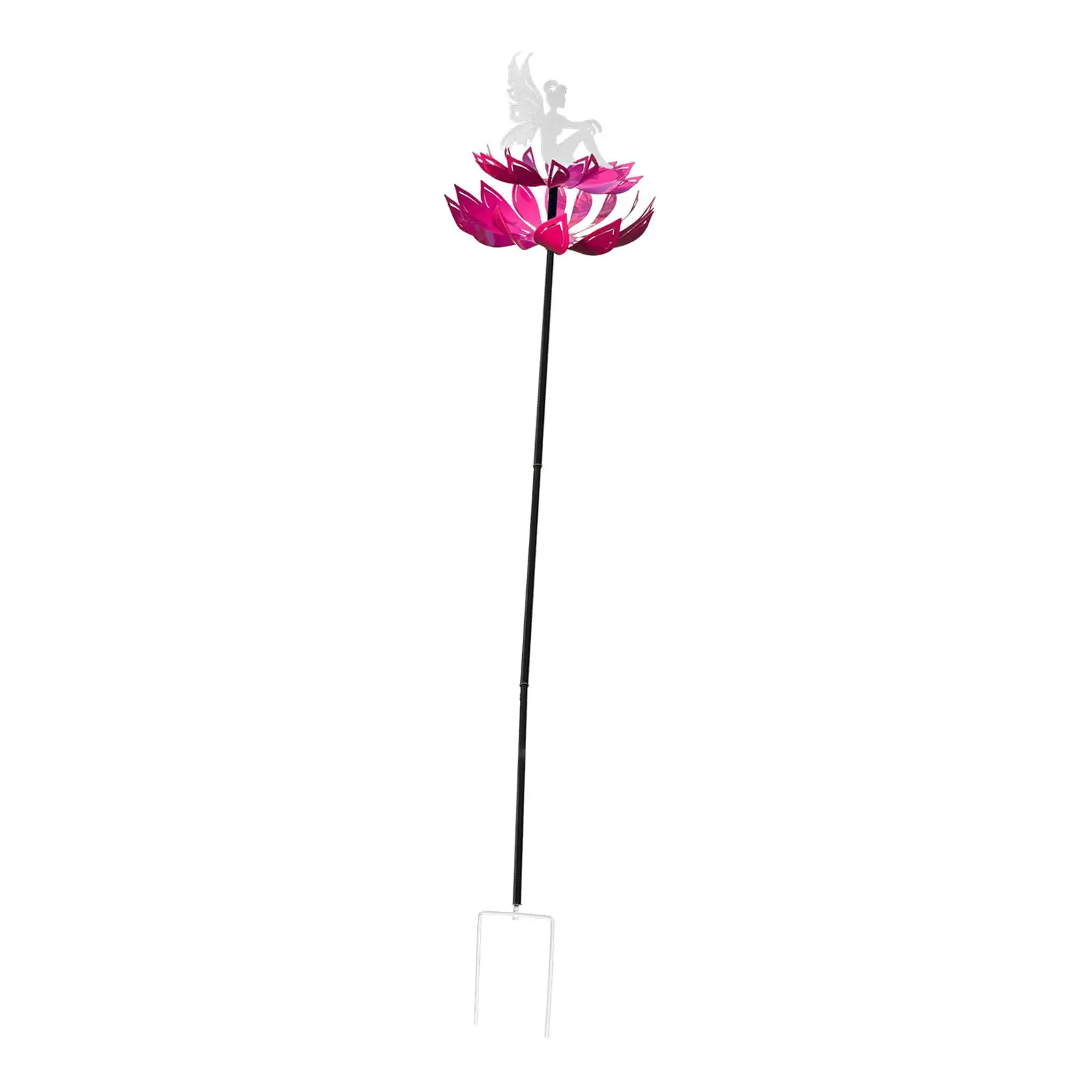 

White Fairy Flower Wind Sculpture Wind Spinner Stake Versatile Multi Colored