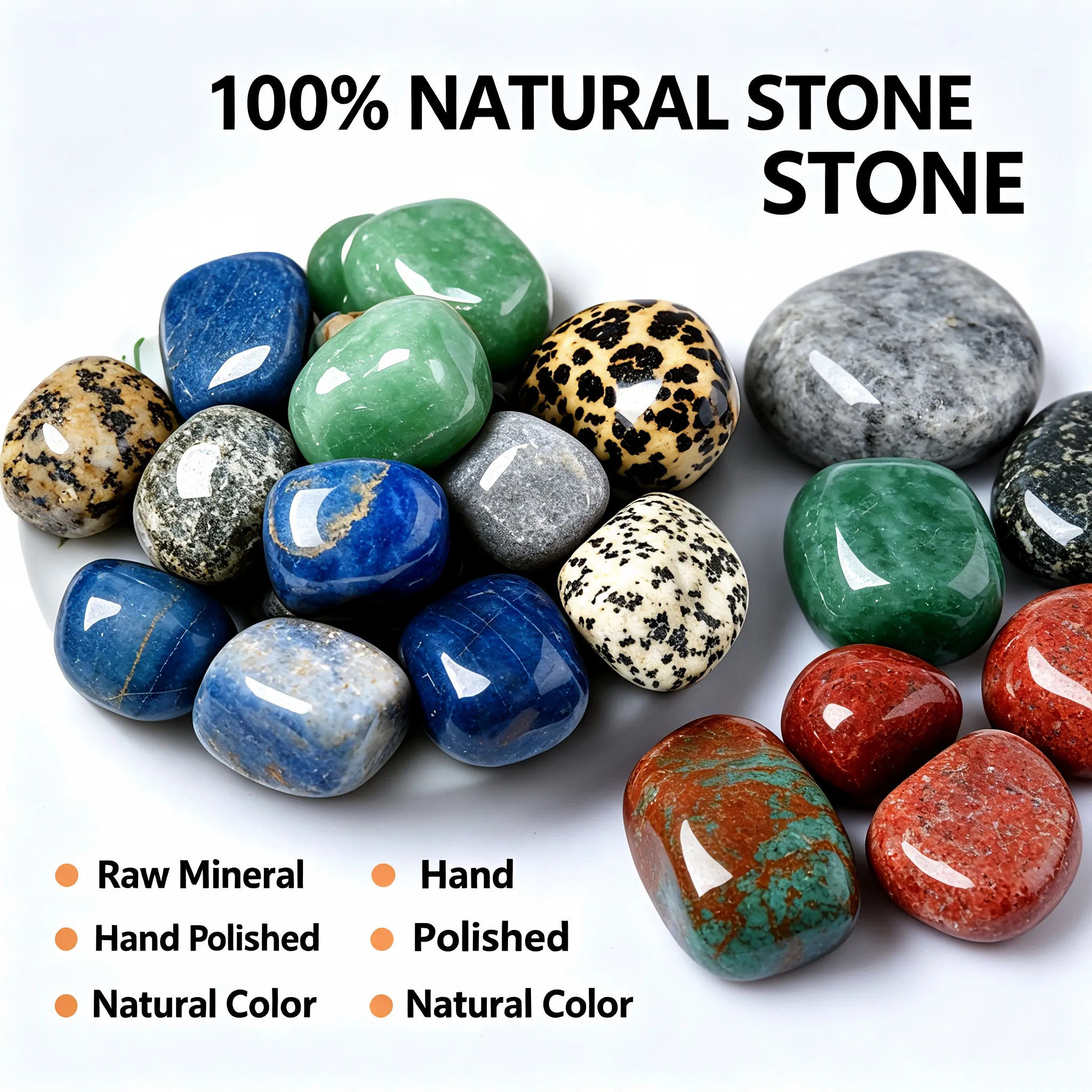 1bag Natural Tumbled Stones Set Polished Crystal Healing Stones Mixed Bulk Lot for Meditation Home Decor and Wholesalg