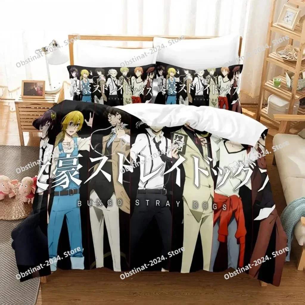 

Anime Dazai Bungo Stray Dogs Bedding Set Printed Comforter Quilt Bed Cover Duvet Cover Pillow Case 3 Pieces Sets Kids Adult Size