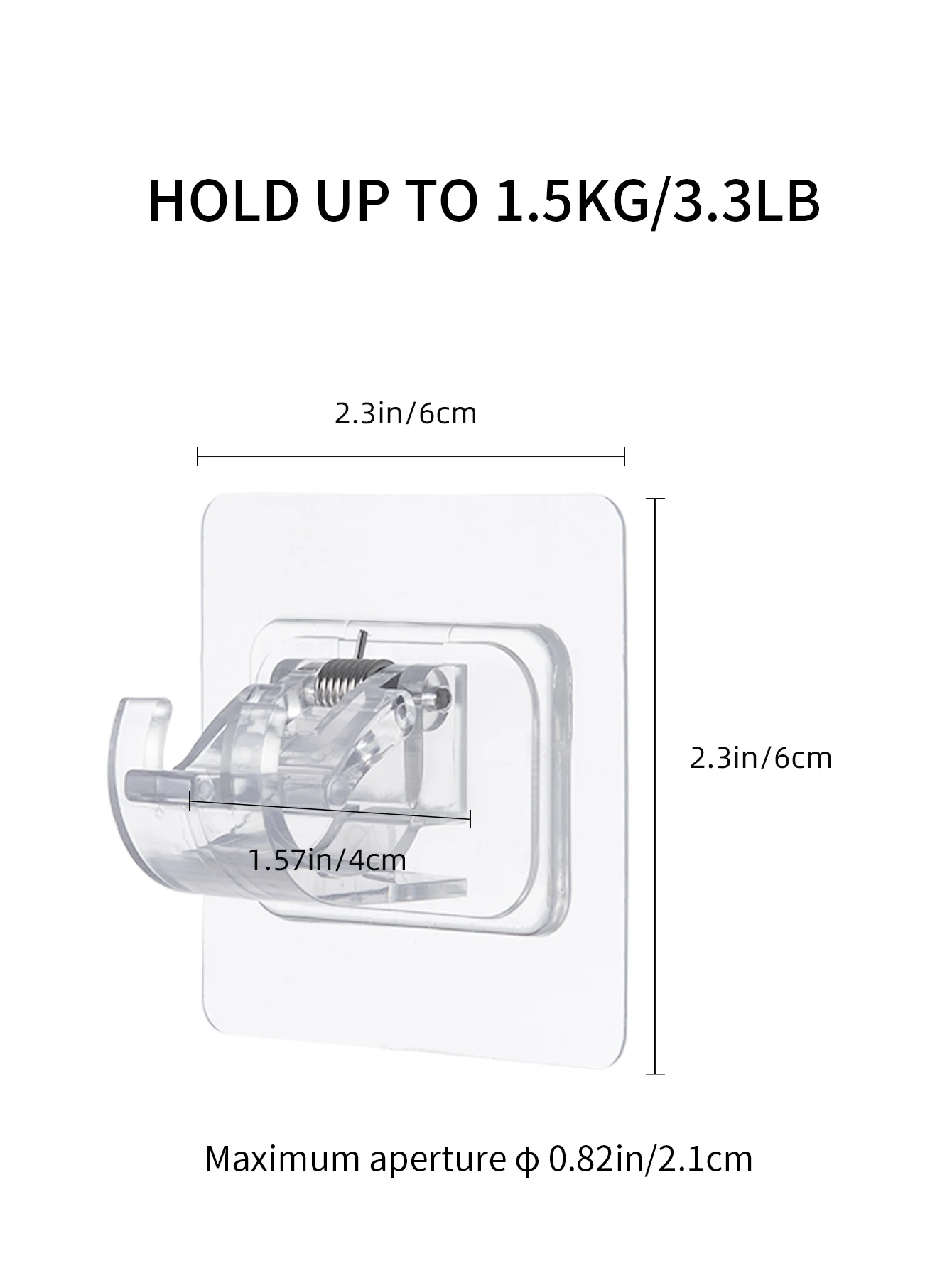 Non Perforated Adhesive Curtain Rod Clamp Transparent Acrylic Crossbar Door Curtain Hanging Clamp Hook Bracket Telescopic