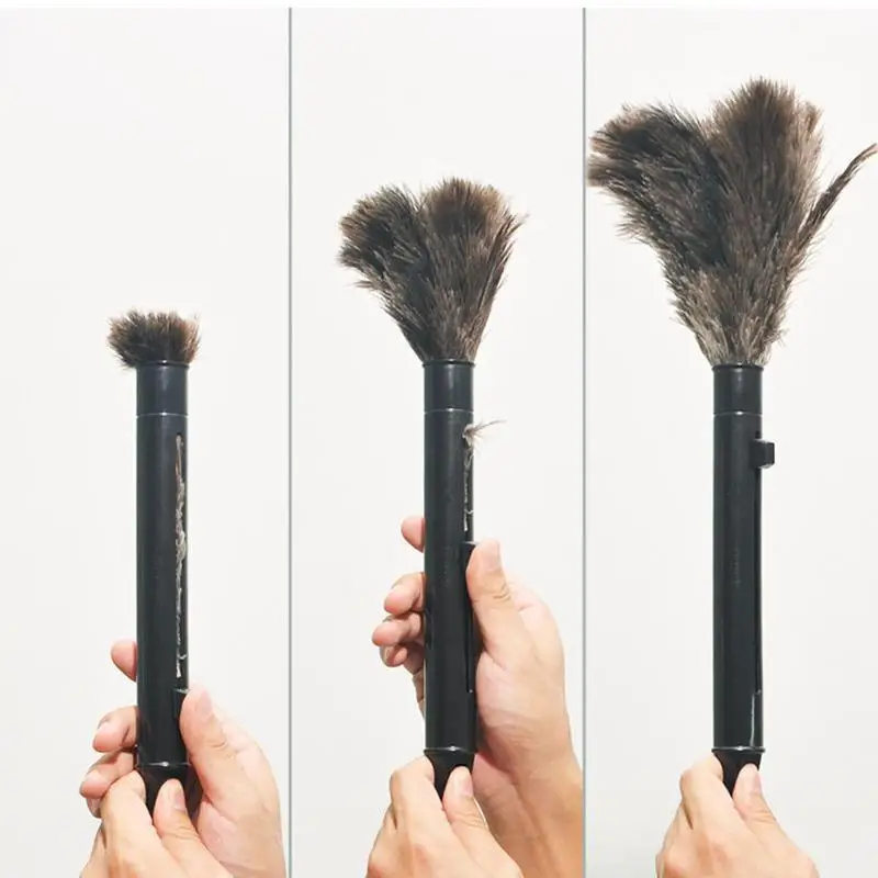 1Pcs Retractable FeatherDuster Ostrich Feathers Duster with Long Handle for Home CarOffice Cleaning Retractable Duster