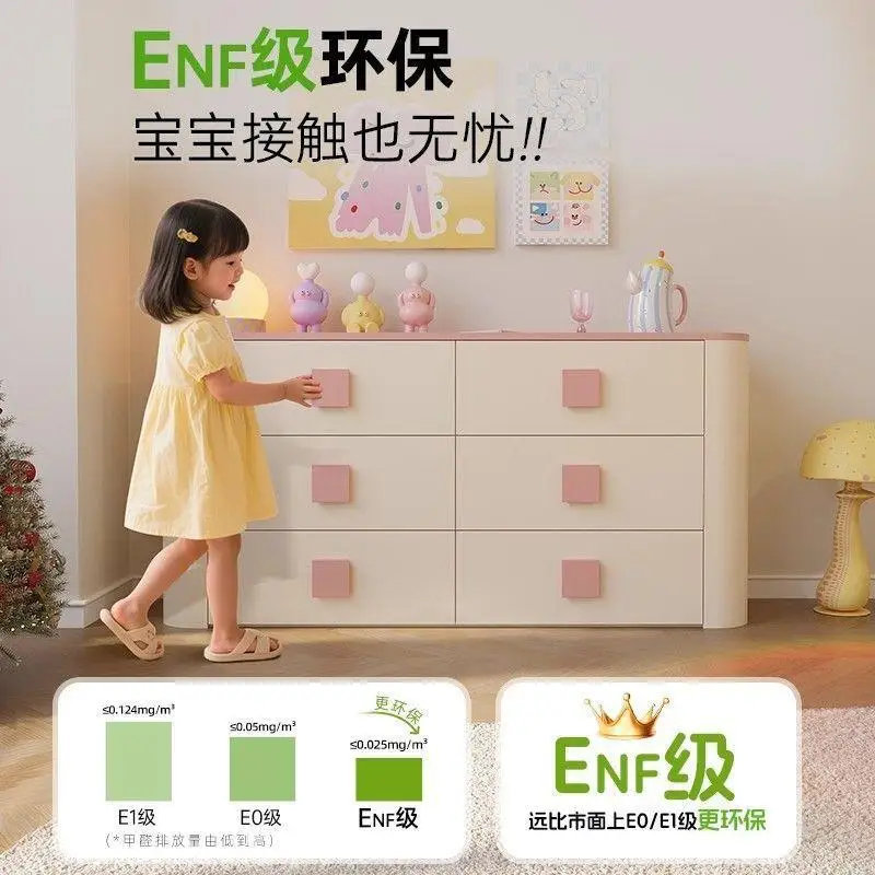 Children's room children's fun chest study dopamine cute square handle drawer cabinet macaron storage cabinet side cabinet
