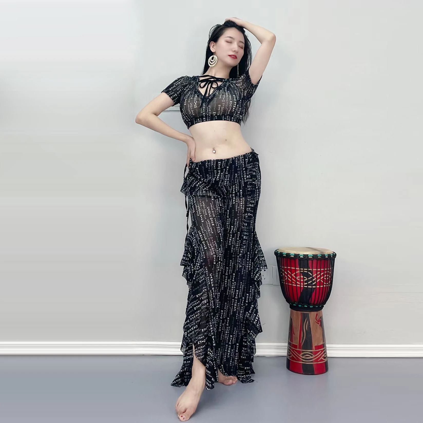 Belly Dancing costume Dancer Lessons Wear 2023 For Women Set Oriental Adult Professional clothes TOP+pants suit