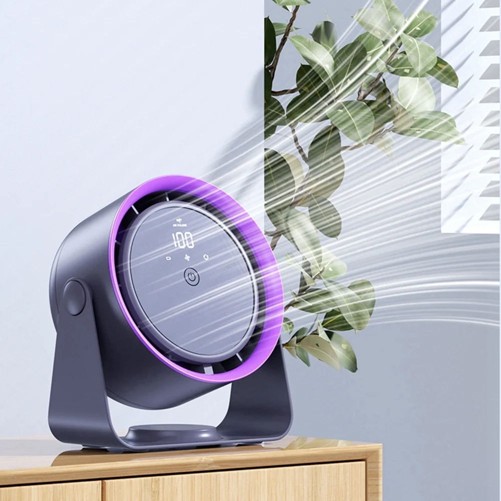 F4S-cSilent Настольный электрический вентилятор 360° °   Вращение для домашнего офиса, зарядка через USB, портативное циркулирование воздушного охлаждения
