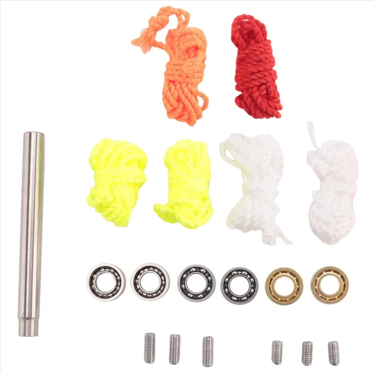 Happy New-  Complete Yoyo Bearing Kit 10 Ball Unresponsive Yoyo Bearing+Yoyo Bearing+Bearing Removal Tool+6Yoyo String+6Yoyo Axl