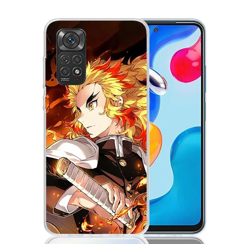 Demon Slayer Rengoku Kyoujurou Phone Case For Xiaomi Redmi Note 13 12S 12 11S 11T 11E Pro Plus 10S 10 9S 9 8T 8 7 Art Customized