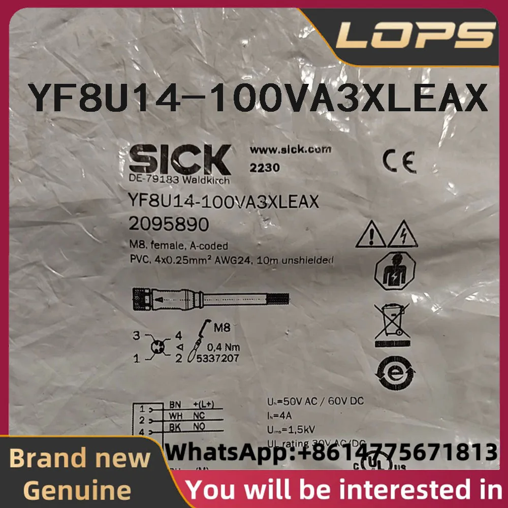 YF8U14-100VA3XLEAX Brand new original SICK Safety switch sensor cable part number 2095890 in stock, welcome to consult