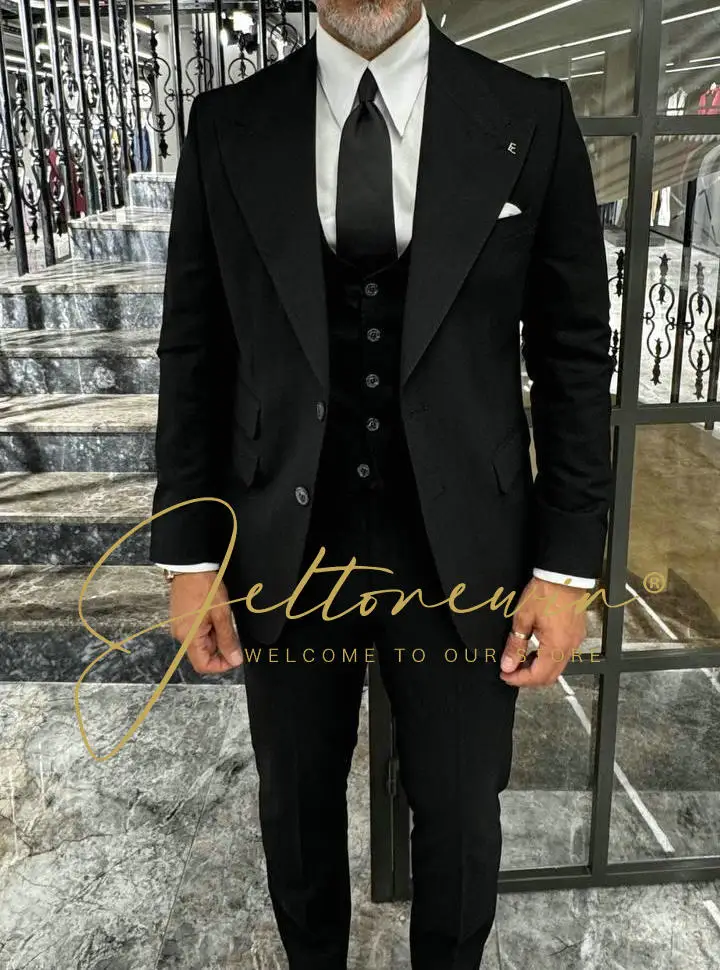 Wedding suit men Dress Slims Men\'s Business suit 3 pieces jacket + Pants + Vest Formal Suit tuxedo groom suit 2024