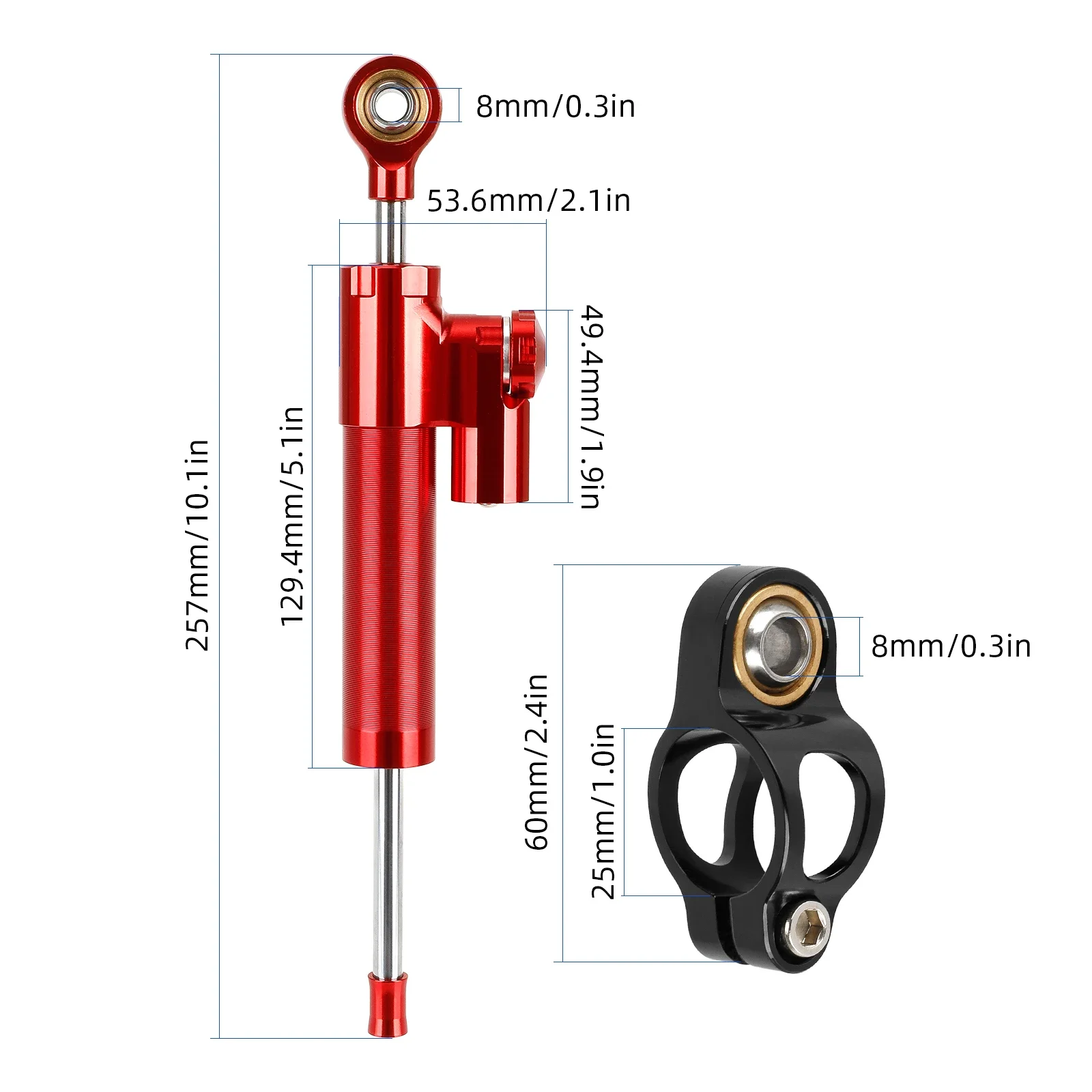Ulip For Zero 10X Electric Scooter Steering Stabilizer Damper Front Wheel Shock Absorber Modification Bracket Kit Accessories