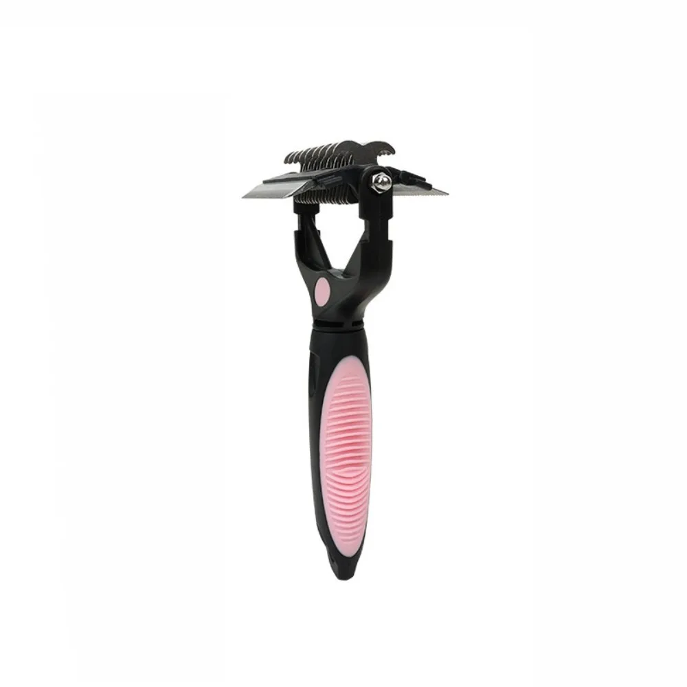 

3 in 1 Pet Grooming Combs Double-sided Cutter Non-slip Handle Pet Deshedding Brush Fine Comb Teeth Pet Hair Remover Brush Puppy