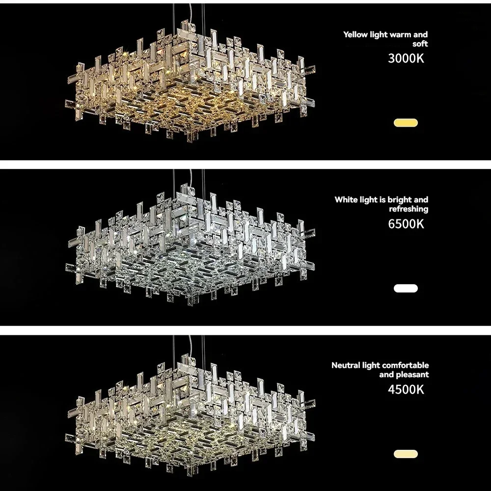 

Luxury Clear Crystal Ceiling Chandelier Italy Design Modern Led Pendant Lights Living Room Villa Restaurant Decor Hanging Light