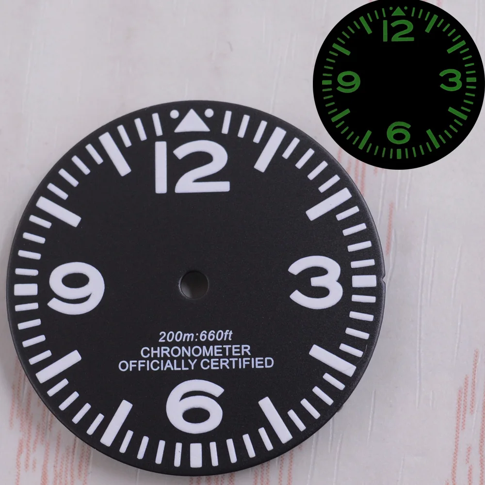 29mm Green luminous Watch Dial FIT NH35 NH36 ETA 2836 2824 Mingzhu DG2813 3804 Miyota 8205 8215 821A Seagull 1612 Movement