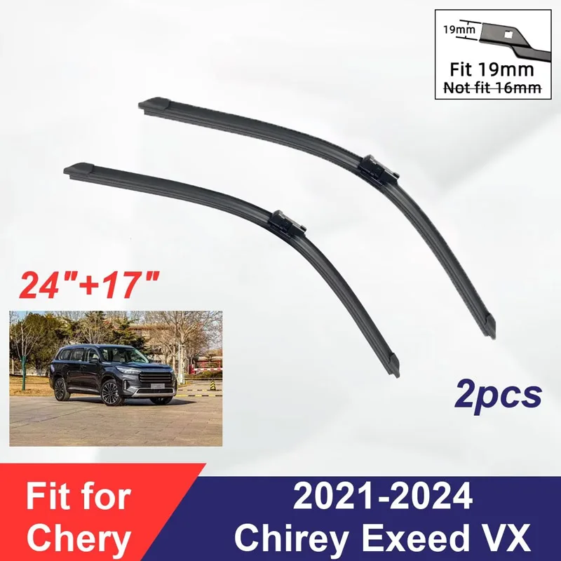 

For Chery Chirey Exeed VX 2021-2024 Front Wiper Blades Boneless Frameless Rubber Cleaning