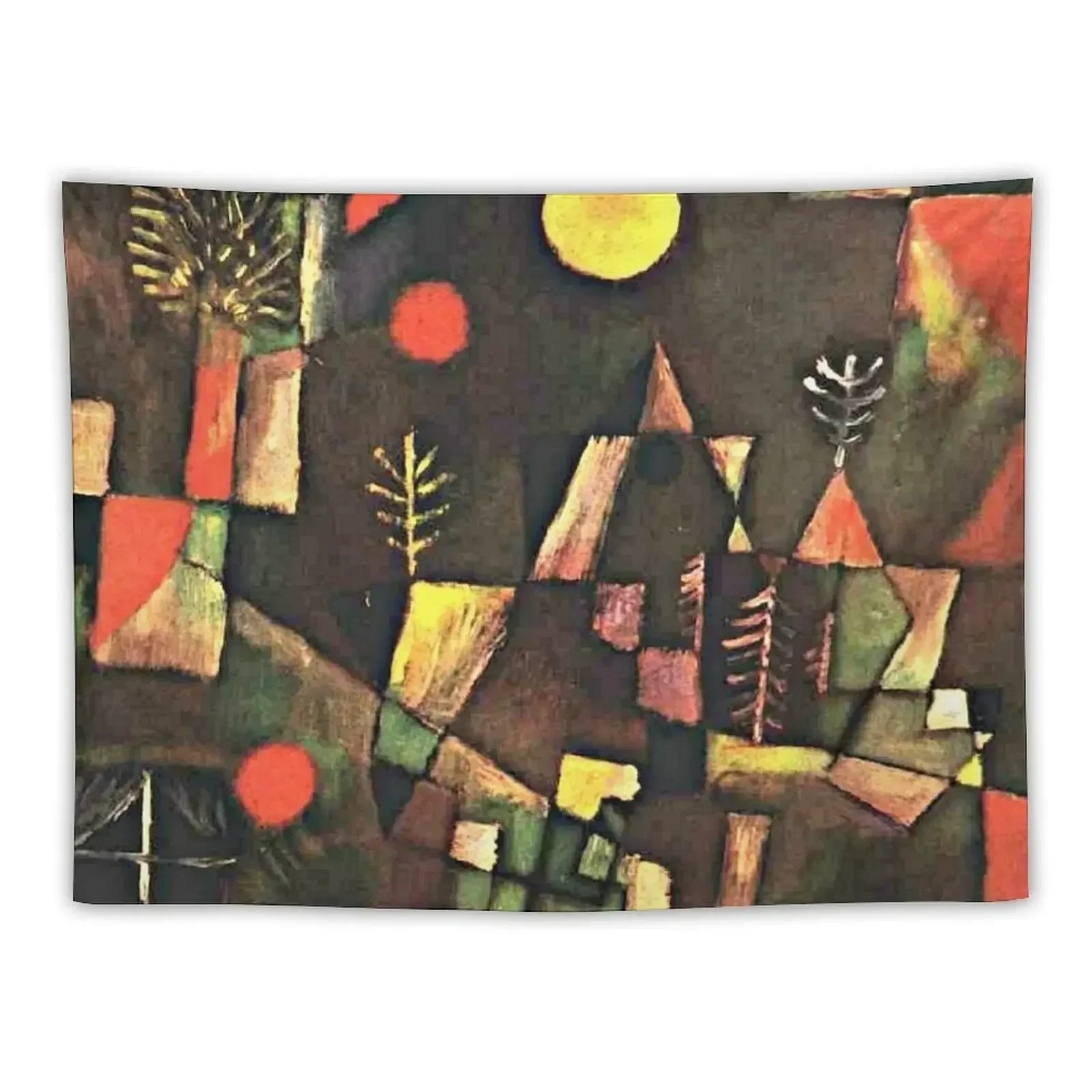 Klee - Full Moon, well-known abstract art Tapestry Decoration Room Wall Mural Tapestry