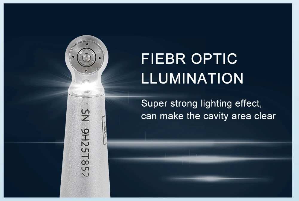 HOT Dental Mini-Kopf Faseroptik LED-Leuchten 9000L Hochgeschwindigkeits-Handstück für Kinder Kurzer Schaft Bohrer Zahnarzt-Werkzeug Ausrüstung – Detail 5