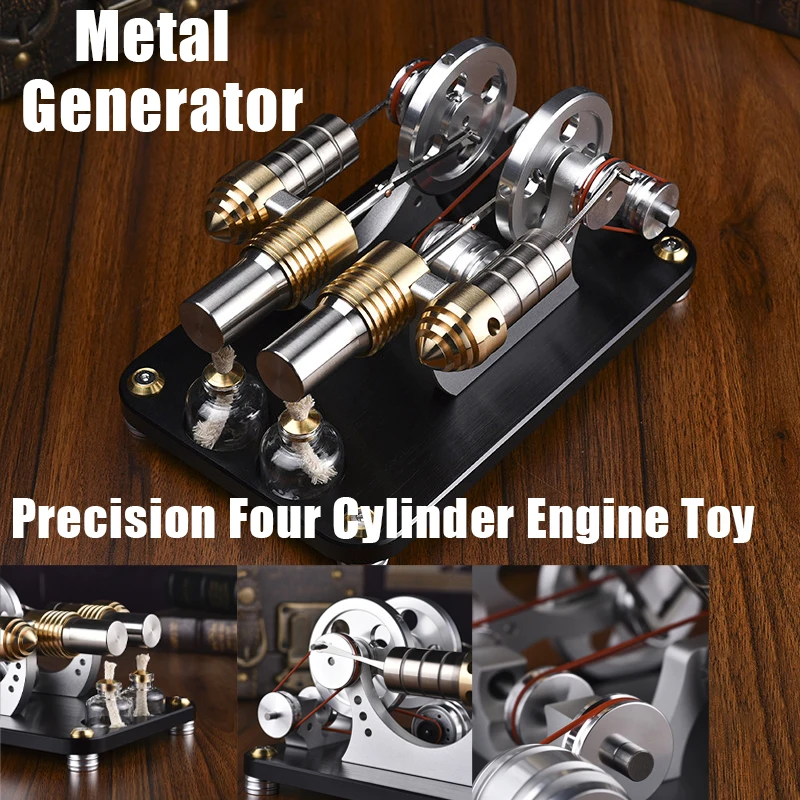 M16-22-D/M16-V4-D Precision Four Cylinder Engine Model Metal Manufactured Dynamic Physical Toy