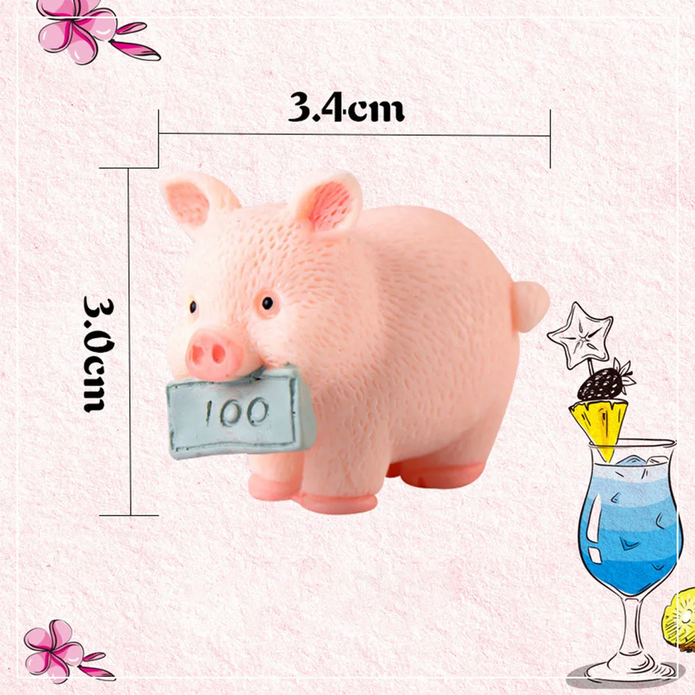 

5pcs Resin Ornaments Adorable Pig Figurines Crafts Weatherproof Decor Gifts Miniature Garden Artificial Statue