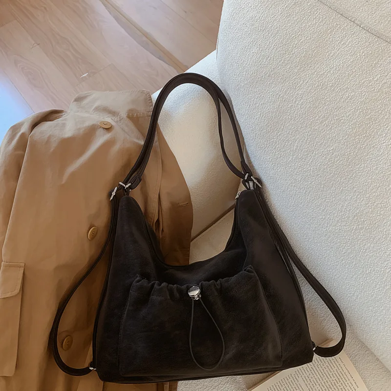 

2025 Autumn Vintage Tote Bag, Plush Shoulder Purse for Women, Fashion Crossbody, Trendy Day to Night Bag, Textured Sling Bag