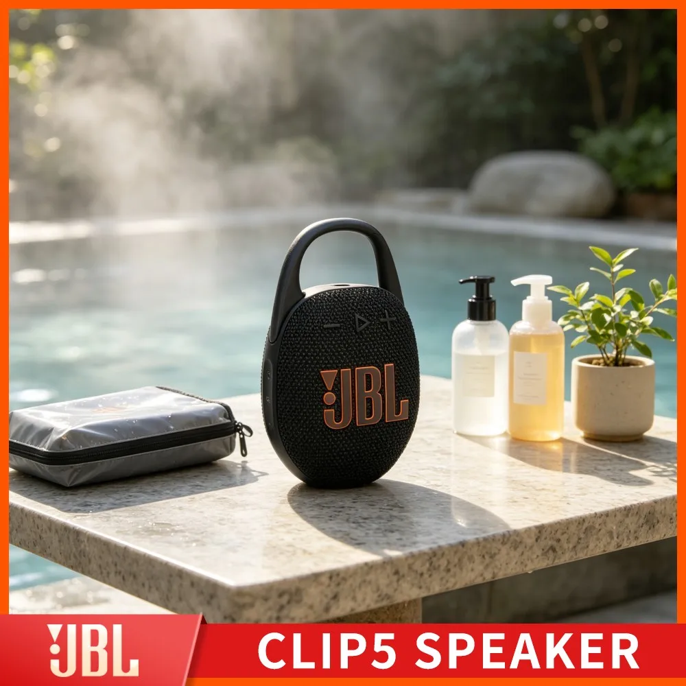Linseed Reef Bright Sound JBL CLIP5 RGB Waterproof Handsfree Bluetooth Speaker IP67 Dustproof Stereo TF Card USB Saffron Audio