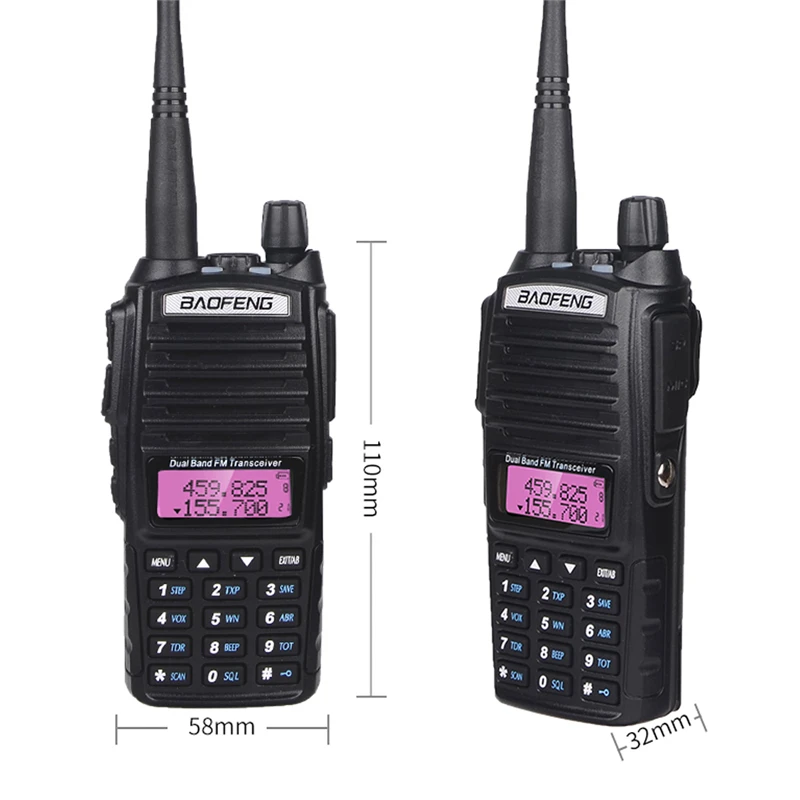 Baofeng UV 82 Walkie Talkie Long Range 8W Radio Comunicador High Power Dual PTT For Hunting UV-82 UHF VHF Portable FM Ham Radios