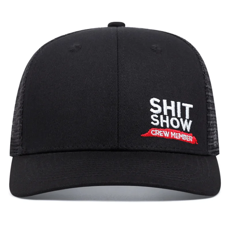 Hot Sale SHIT SHOW Embroidery Unisex Cap Slight Curved Brim Style Trucker Hat Casual Outdoor Breathable Summer mesh hat