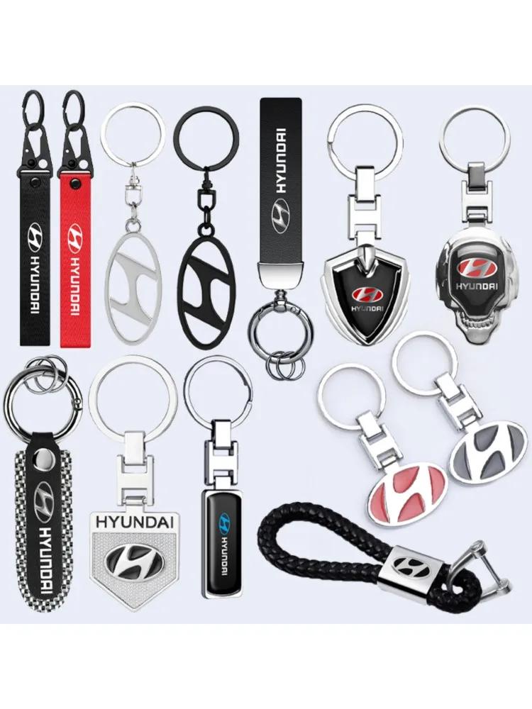 Porte-clés Badges de voiture à la mode, 1 pièce, anneaux pour Hyundai i10 i20 i30 Creta Tucson ix35 Solaris Elantra Santa Fe Kona IX GDI