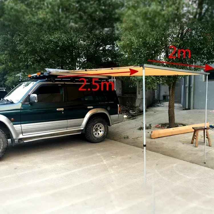 Hot Sale Outdoor Retractable Offroad Waterproof Foldable Car Roof Side Awning for Sun Shelter